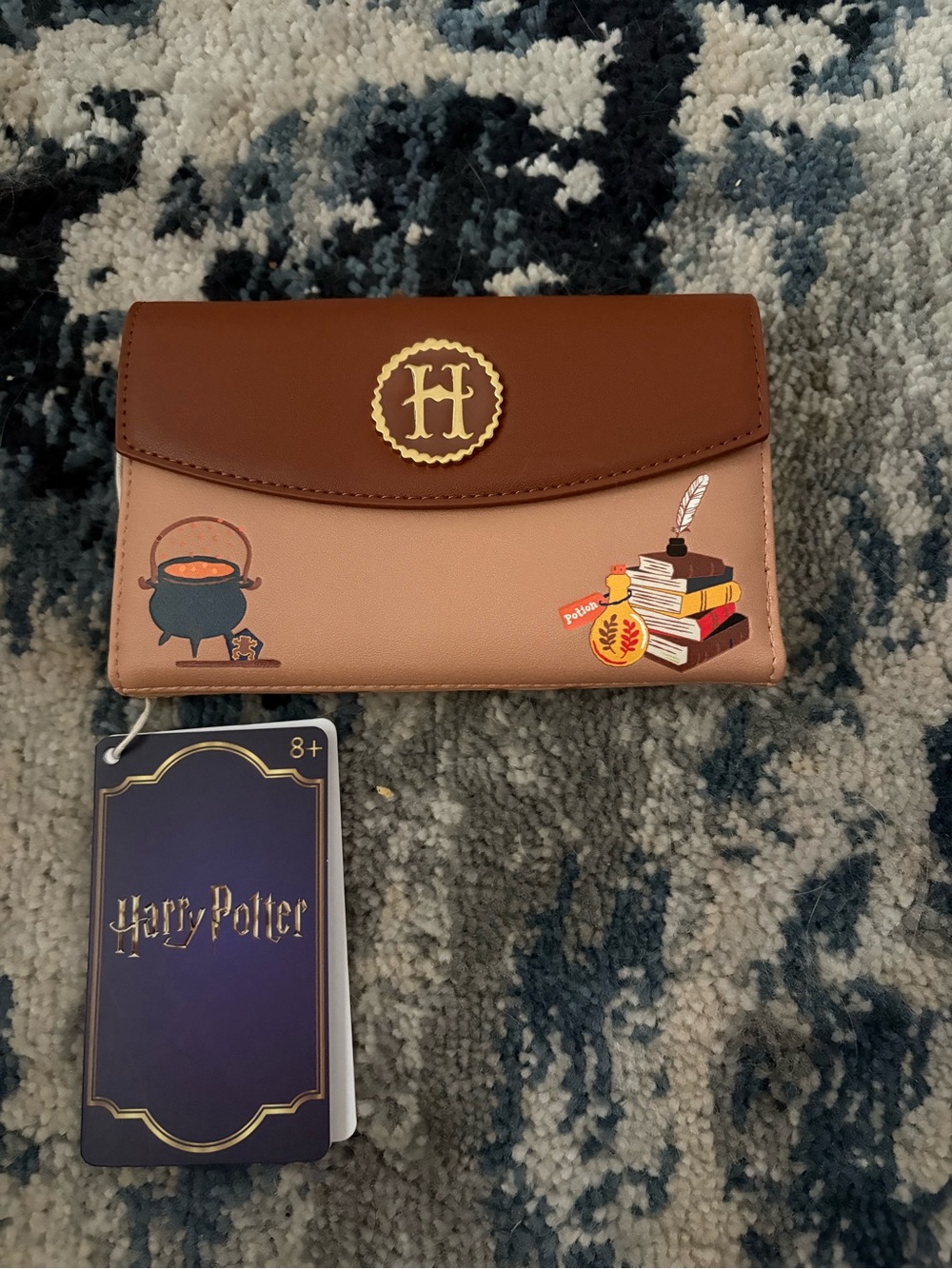 Loungefly Brown & Tan Harry Potter Spellbook Flap Wallet